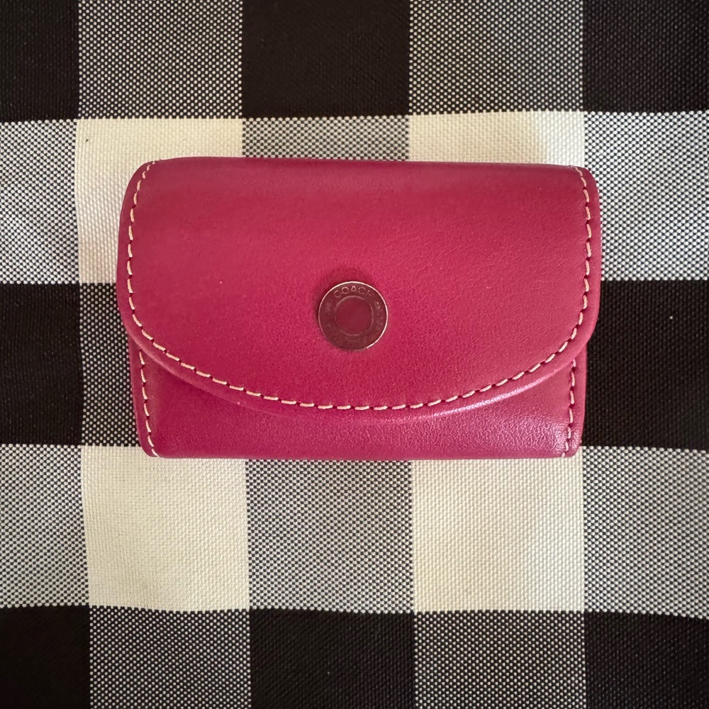 COACH Pink Leather Contact Case Holder Vintage Y2K